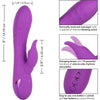 CalExtics Rabbit California Dreaming Valley Vamp Vibrator - Dual Action Pleasure Toy for Women - Swinging Teaser, Rhythmic Stimulation - 3 Speeds - Deep Purple - Adult Naughty Store