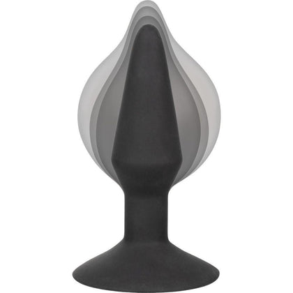 CalExotics Medium Silicone Inflatable Anal Butt Plug - Model X23, Unisex, Pleasure Enhancer, Midnight Black - Adult Naughty Store