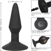 CalExotics Medium Silicone Inflatable Anal Butt Plug - Model X23, Unisex, Pleasure Enhancer, Midnight Black - Adult Naughty Store