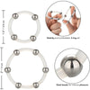Introducing the CalExtics Steel Beaded Silicone Male Cock Ring Set - Unleash Pleasure and Power - Adult Naughty Store