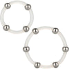 Introducing the CalExtics Steel Beaded Silicone Male Cock Ring Set - Unleash Pleasure and Power - Adult Naughty Store