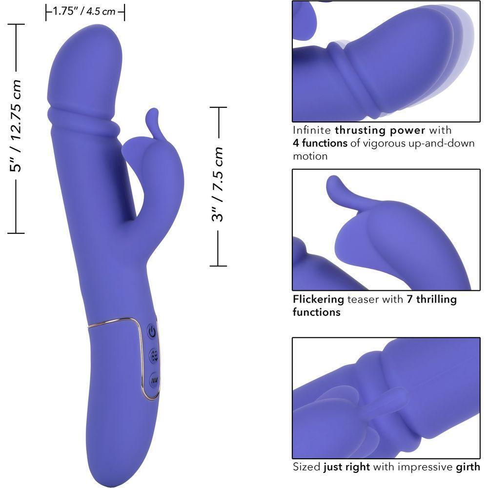 Calextics Shameless Seducer Rabbit Clitoral G-Spot Vibrator - Intense Pleasure for Her - Model X123 - Pink - Adult Naughty Store