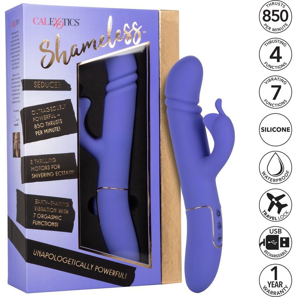 Calextics Shameless Seducer Rabbit Clitoral G-Spot Vibrator - Intense Pleasure for Her - Model X123 - Pink - Adult Naughty Store