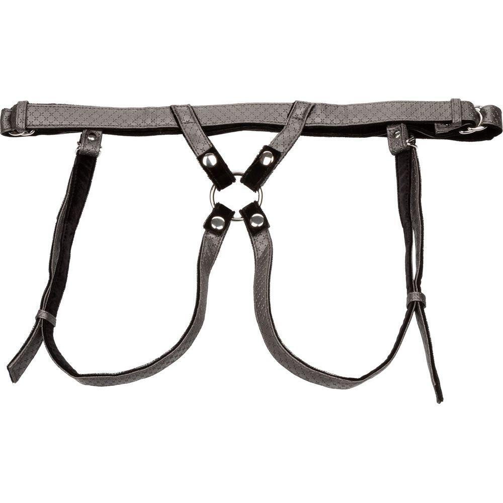 Introducing the CalExtics Her Royal Harness - The Regal Duchess Strap-On Dildo Harness in Pewter: A Luxurious Pleasure Experience for All Genders and Sensual Delights - Adult Naughty Store