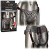 Introducing the Luxurious Her Royal Harness™ Regal Queen Crotchless Dildo Harness - Pewter - Adult Naughty Store