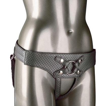 Introducing the Exquisite Empress Royal Harness Strap-On - Model ERO-4567: A Luxurious Pleasure Experience for All Genders in Pewter - Adult Naughty Store