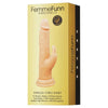Femme Fun Turbo Rabbit 2.0 Silicone Vibrating Dildo - Dual Stimulation for Women - G-Spot and Clitoral Pleasure - Nude - Adult Naughty Store