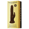 Femme Fun Turbo Rabbit 2.0 Silicone Vibrating Dildo - Dual Stimulation for Women - G-Spot and Clitoral Pleasure - Nude - Adult Naughty Store