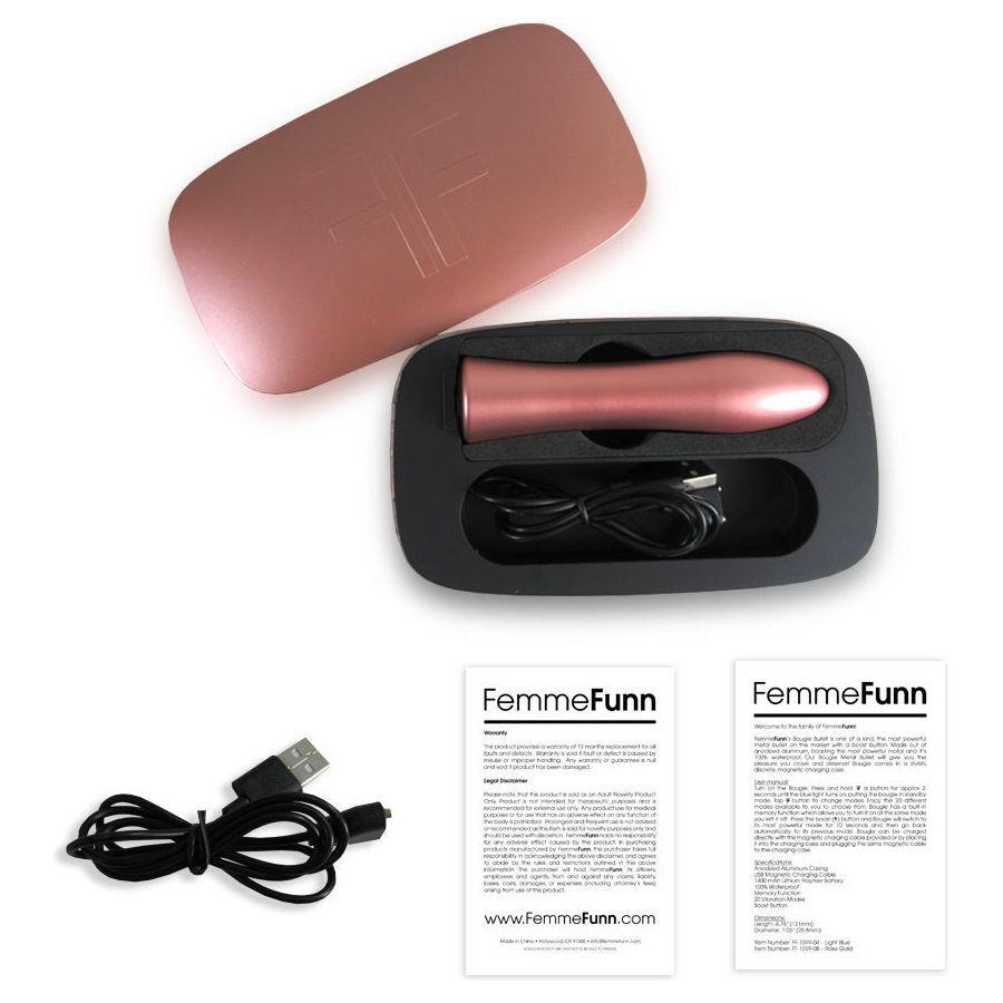Femme Fun Bougie Bullet Clitoral Female Vibrator - Model 10, Silver - Adult Naughty Store