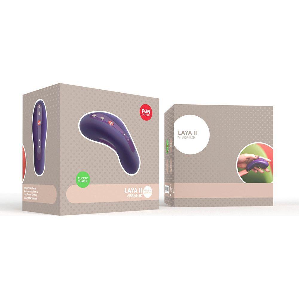 Fun Factory LAYA II Lay-On Vibrator - Versatile Pleasure Toy for Women - Ergonomic Curve, Intense Stimulation, Midnight Black - Adult Naughty Store