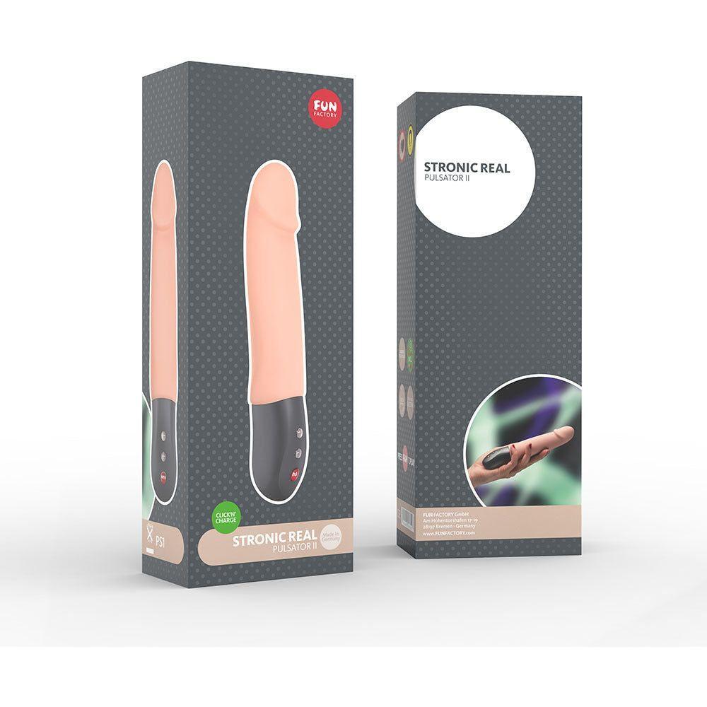 Fun Factory Slimstronic Real Vibrator - Hands-Free Thrusting Toy for Clitoral Stimulation - 7 Speeds & 3 Rhythms - Model: STRONIC REAL - Women's Pleasure - Deep Purple - Adult Naughty Store