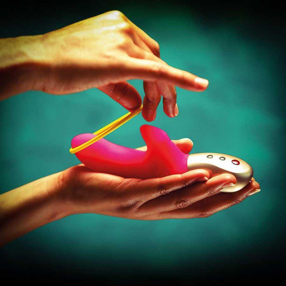 Fun Factory Amorino Rechargeable Mini Vibrator - Clitoral Stimulation - Neon Yellow - Adult Naughty Store