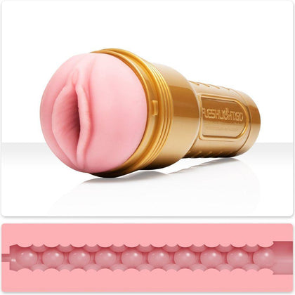 Fleshlight GO Stamina Training Unit - Lady - Fleshlight SuperSkin Lady Stamina Training Sleeve in Exclusive Gold Case (SKU: 810476019785) - Adult Naughty Store