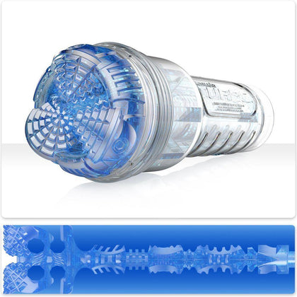Introducing the Blue Ice Fleshlight Turbo Core Male Masturbator - Model Core Canal 810476011260 for Men, Delivering Supreme Pleasure in a Cool Blue Hue - Adult Naughty Store