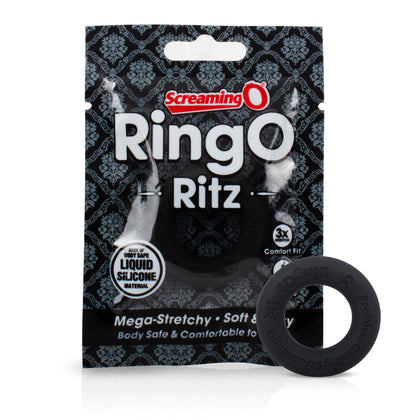 Ring O Ritz Black Premium Liquid Silicone Ultra-Soft Cock Ring Model 817483013560 for Men | Intensify Pleasure with Comfort | 🖤 - Adult Naughty Store