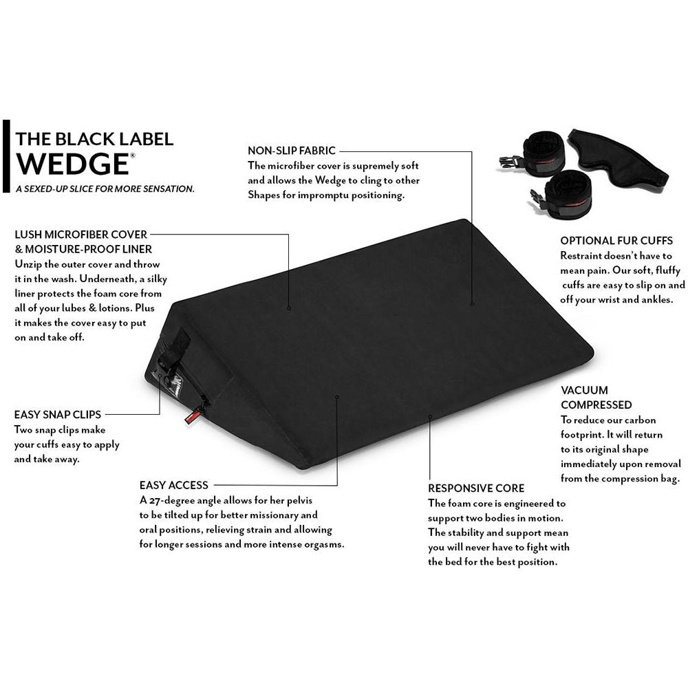 Liberator Black Label Wedge - The Ultimate Bondage Wedge & Restraints for Sensational Pleasure - Black - Adult Naughty Store