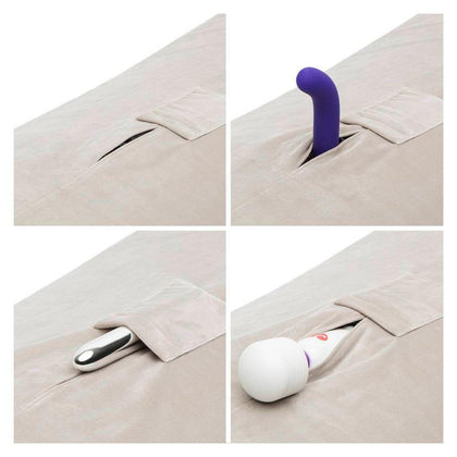 Liberator Humphrey Pillow Mount Straddler - Dual Pocket Hands-Free Vibrator and Dildo Holder for Enhanced Pleasure - Light Grey - Adult Naughty Store