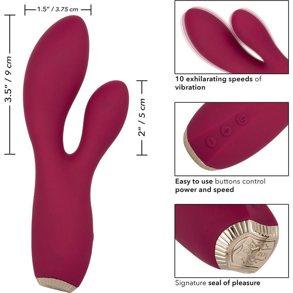 Cabernet Dual Massager Vibrator - Uncorked Series - Model CXT-2001 - For Women - Full-Body Stimulation - Deep Red - Adult Naughty Store