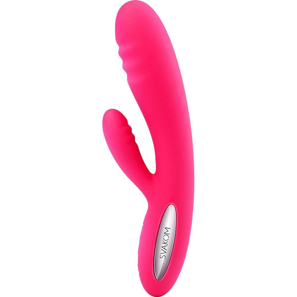 SVAKOM Adonis Ribbed Clitoris Massager Vibrator - Model AD-36R, Plum Red - Adult Naughty Store