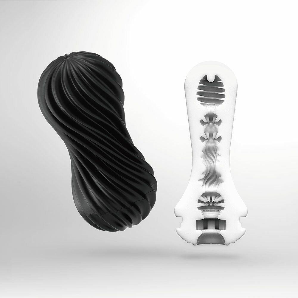 Tenga Flex Male Masturbator - Spiral Stimulation, Model X1, Men's Pleasure, Black - Adult Naughty Store
