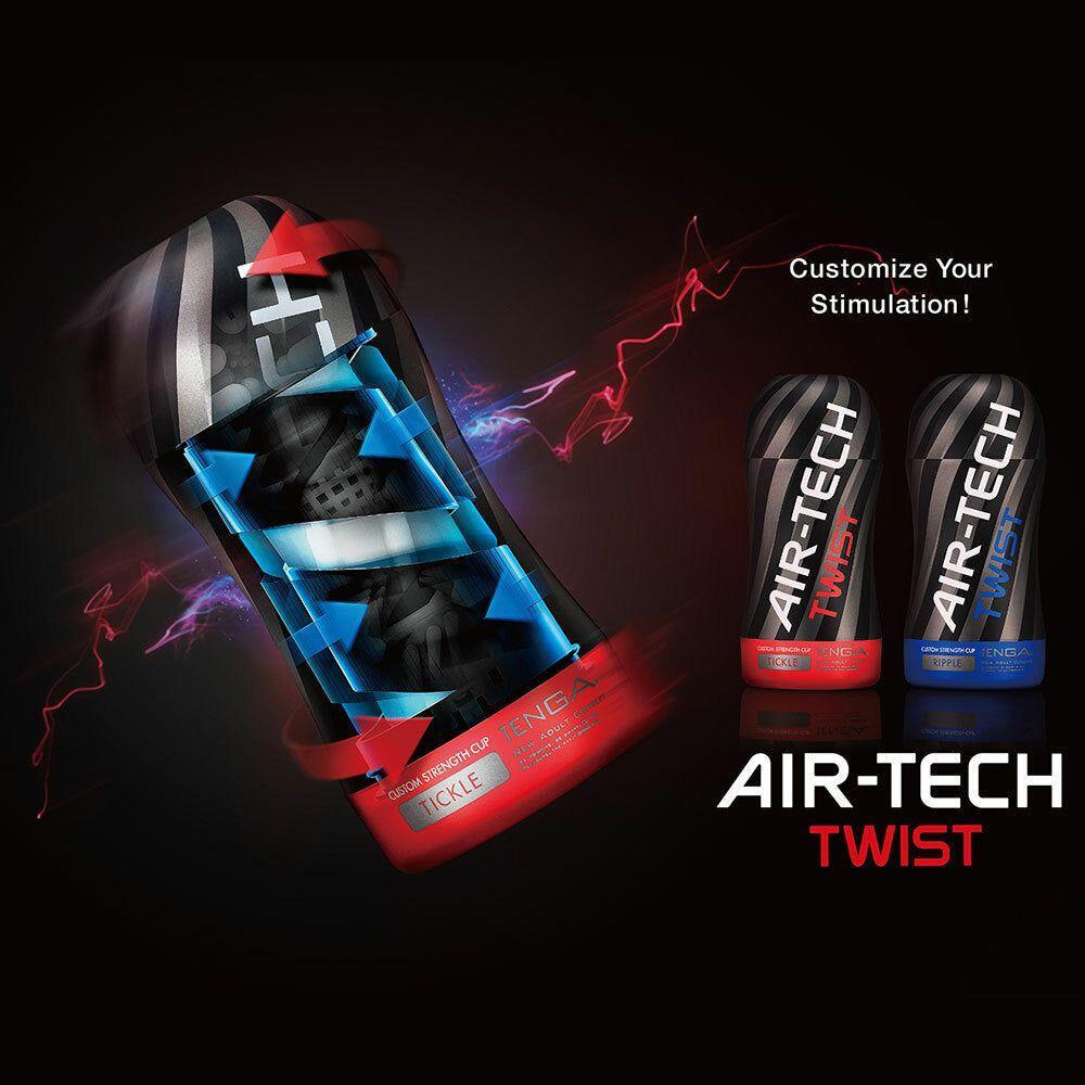 Tenga Air-Tech Twist Male Masturbator - Customizable Pleasure, Dual Textures, 5 Stages of Tightness, Ultimate Sensation - Black - Adult Naughty Store