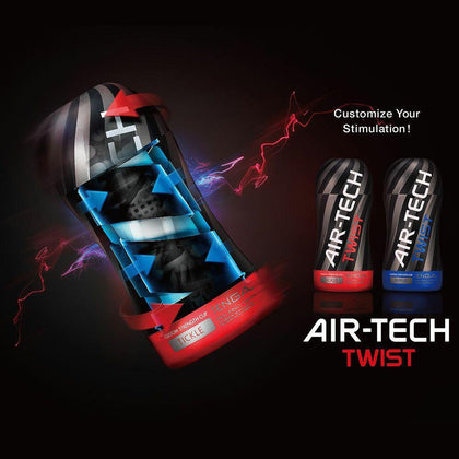 Tenga Air-Tech Twist Male Masturbator - Customizable Pleasure, Dual Textures, 5 Stages of Tightness, Ultimate Sensation - Black - Adult Naughty Store