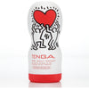 TENGA Keith Haring Vacuum Cup Male Masturbator - Model X1 | Intense Suction Stimulation for Men | Pleasure Enhancer in Vibrant Red - Adult Naughty Store