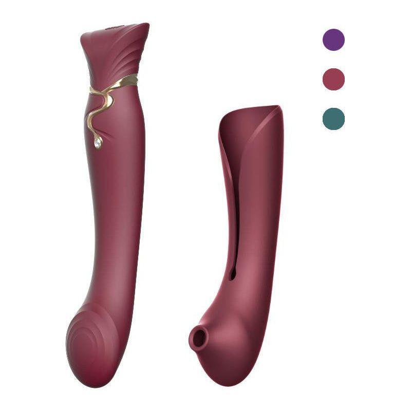Zalo G-Spot Queen Set Vibrator - Powerful PulseWave Technology for Explosive Orgasms - Women's Intimate Pleasure Toy - Curved Shaft - Adjustable Intensity - Deep Purple - Adult Naughty Store