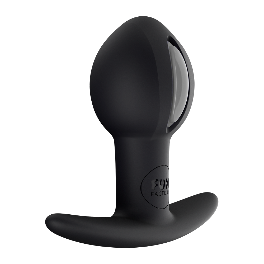 Fun Factory B Ball Uno Weighted Anal Butt Plug for Enhanced Pleasure - Black - Adult Naughty Store