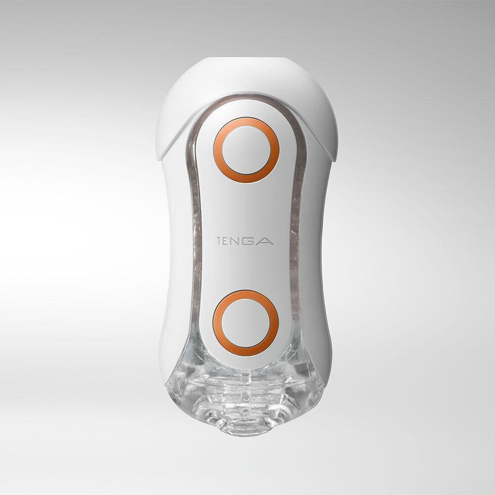 TENGA Flip Orb Orange Crash Male Masturbator - Model FO-01 - Vibrating Hourglass-shaped Pleasure Device for Intense Sensations - Adult Naughty Store
