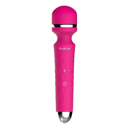 Introducing the Rock Pink Rechargeable Wand Vibrator - Model RWP-01: Powerful Pleasure for All Genders, Designed for Intense Stimulation in a Stunning Pink Color - Adult Naughty Store