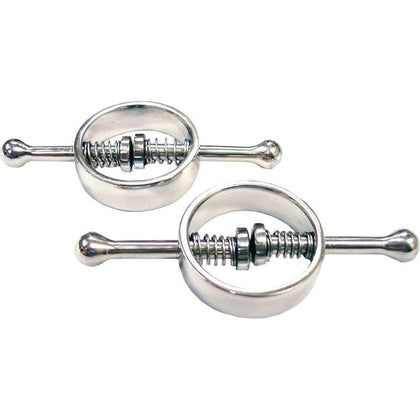 Introducing the Exquisite Steel Pleasure Co. Stainless Steel Nipple Clamps - Model X23, Unisex, for Sensational Nipple Stimulation, in Stunning Silver - Adult Naughty Store
