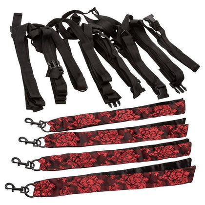 CalExotics Scandal 8 Points of Love Bed Restraint - Model 2021 - Unisex - Full Body Bondage - Black - Adult Naughty Store