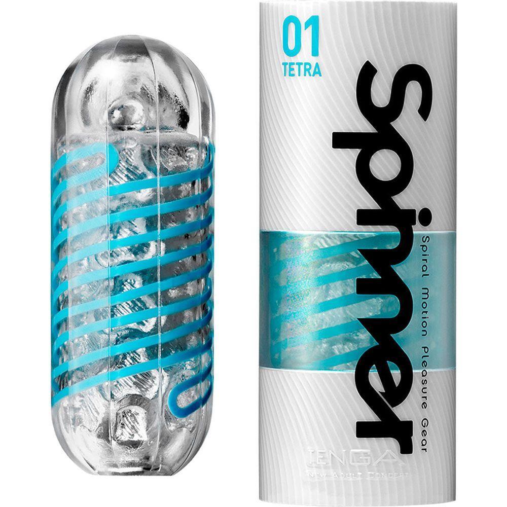 Tenga Spinner 01 TETRA: Male Masturbation Sleeve - Twisting Texturized Gel - Orgasmic Pleasure - Black - Adult Naughty Store