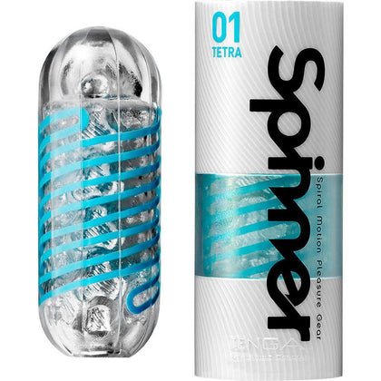 Tenga Spinner 01 TETRA: Male Masturbation Sleeve - Twisting Texturized Gel - Orgasmic Pleasure - Black - Adult Naughty Store