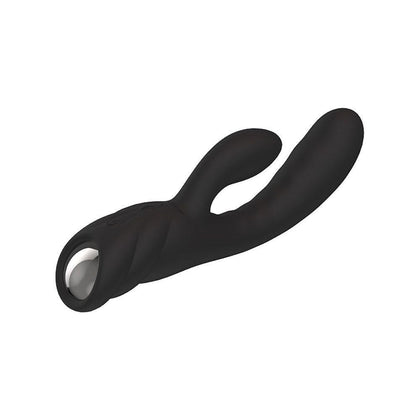 Introducing the Sensa Pleasure Pure Black Rechargeable Heating Rabbit Vibrator - Model PB-207 - for Dual Stimulation of Clitoris and G-Spot - Adult Naughty Store