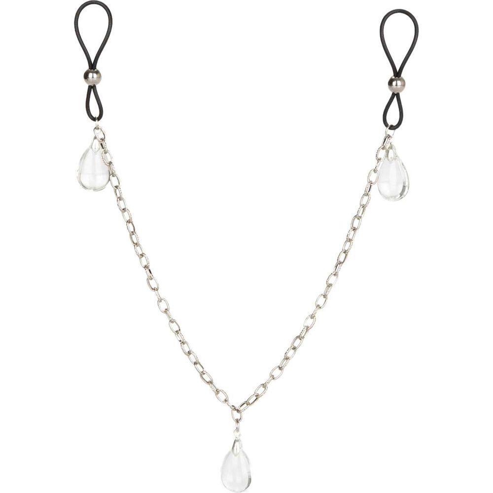 Introducing the Crystal Pleasure Non-Piercing Nipple Jewelry - Model NP-3000, designed for all genders to indulge in exquisite nipple stimulation and adornment. - Adult Naughty Store