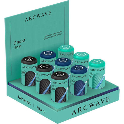 Arcwave Ghost Reversible Textured Stroker PPU-001 for Men - Intensify Your Pleasure with CleanTech Silicone - Black/Mint/Blue - Adult Naughty Store