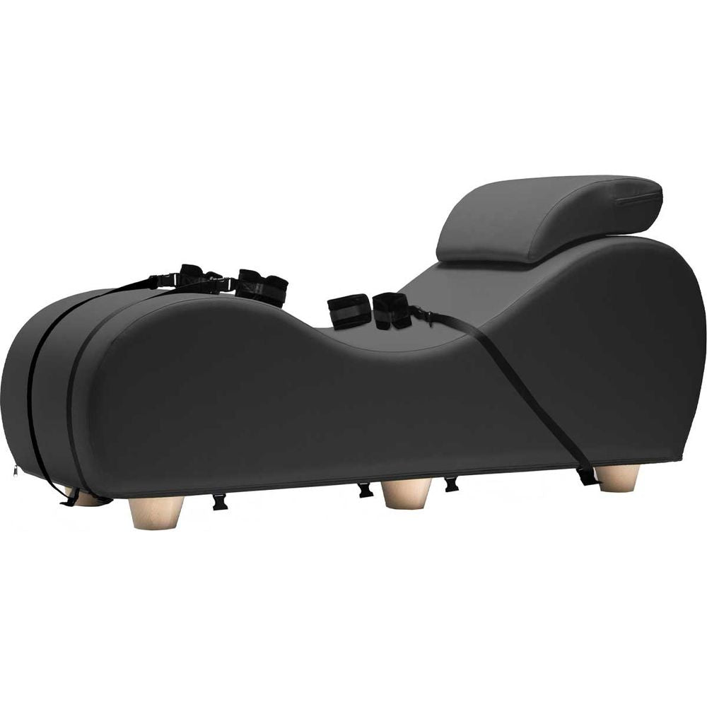 Introducing the Black Label Black Chaise II - The Ultimate Kama Sutra-Inspired Bondage Chaise Lounge for Enhanced Pleasure and Intimacy - Adult Naughty Store