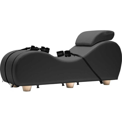 Introducing the Black Label Black Chaise II - The Ultimate Kama Sutra-Inspired Bondage Chaise Lounge for Enhanced Pleasure and Intimacy - Adult Naughty Store