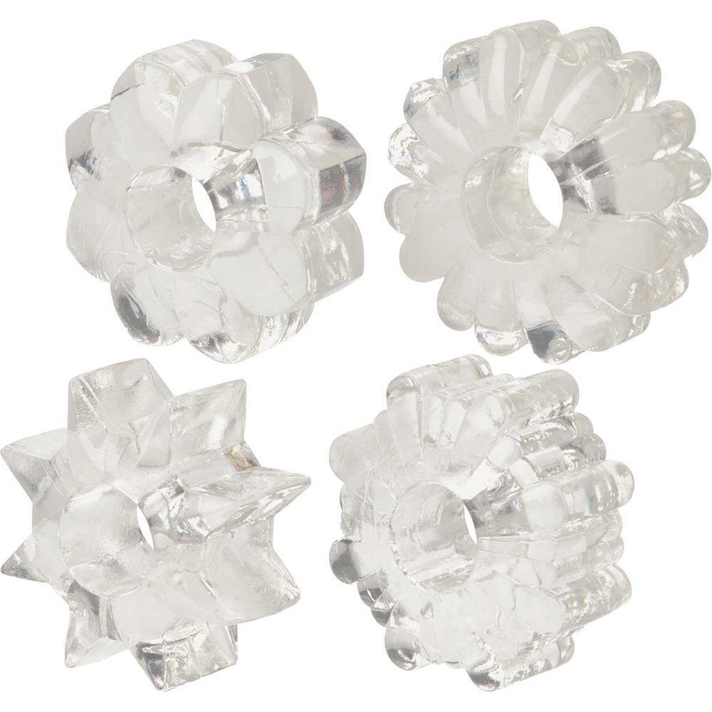 Basic Essentials® Super-Stretchy TPR Enhancers - Clear | Versatile Pleasure Rings for Couples | Model: SE-001 | Unisex | Multi-Use Stimulation | Clear - Adult Naughty Store