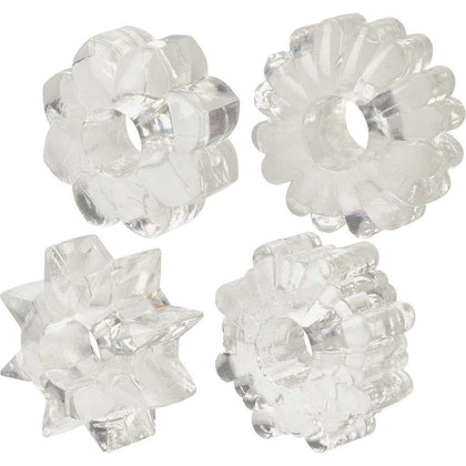 Basic Essentials® Super-Stretchy TPR Enhancers - Clear | Versatile Pleasure Rings for Couples | Model: SE-001 | Unisex | Multi-Use Stimulation | Clear - Adult Naughty Store