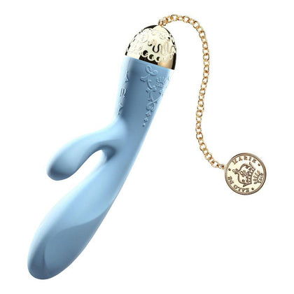 Introducing the Zalo Rosalie Royal Blue Dual Motor Rabbit Vibrator - Model RRV-5000: The Ultimate Pleasure for Her - Adult Naughty Store