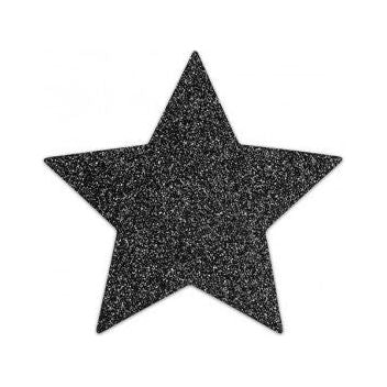 Bijoux Indiscrets Flash Star Black Nipple Pasties - Sensual Self-Adhesive Glittery Body Decorations for Women's Erotic Pleasure - Adult Naughty Store