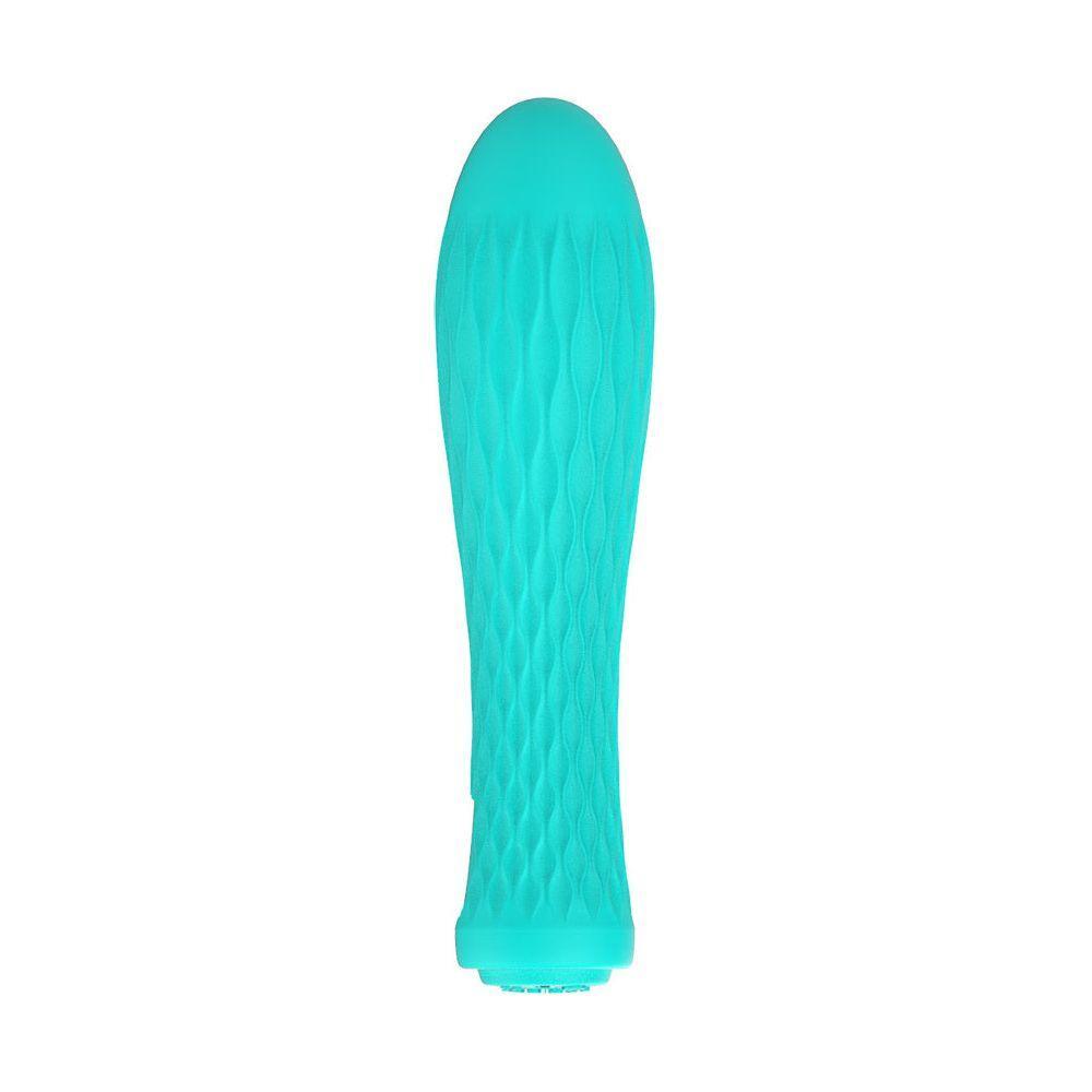 Introducing the Ian Turquoise Magnetic Charger 20-Function Silicone Massage Bullet for Intense Pleasure - Perfect for All Genders! - Adult Naughty Store