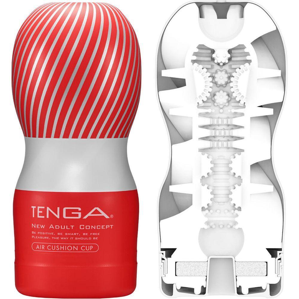 TENGA Air Flow Cup - Original: Revolutionary Air Pressure Stimulation Male Masturbator - Model AF-001 - For Men - Intense Pleasure for the Head and Shaft - Sleek Black - Adult Naughty Store