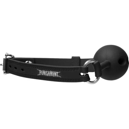 PleasureBound™ Punishment Silicone Ball Gag - Model PB-23 | Unisex BDSM Sex Toy for Enhanced Sensation and Control - Black - Adult Naughty Store