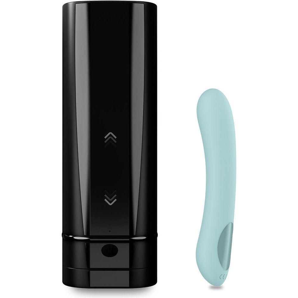 Kiiroo Onyx+ & Pearl 2+ Couple Set Turquoise - Sensational Male Masturbator and G-Spot Vibrator for Couples - Adult Naughty Store