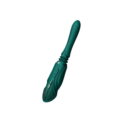 Introducing the ZALO SESH-001 Telescopic Thrusting Sex Machine (Turquoise Green) for Unisex Full-Body Pleasure - Adult Naughty Store