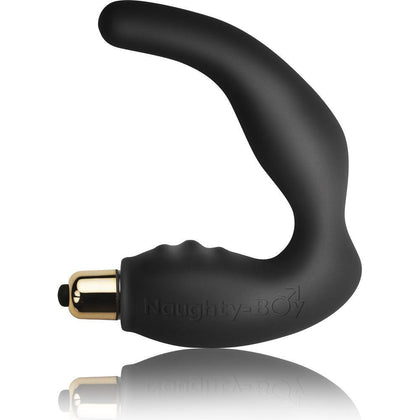 Introducing the Ultimate Elegance Series: Rocks-Off Silicone Prostate Massager - Model 811041011609 for Men - Black -Unmatched Sensual Bliss - Adult Naughty Store